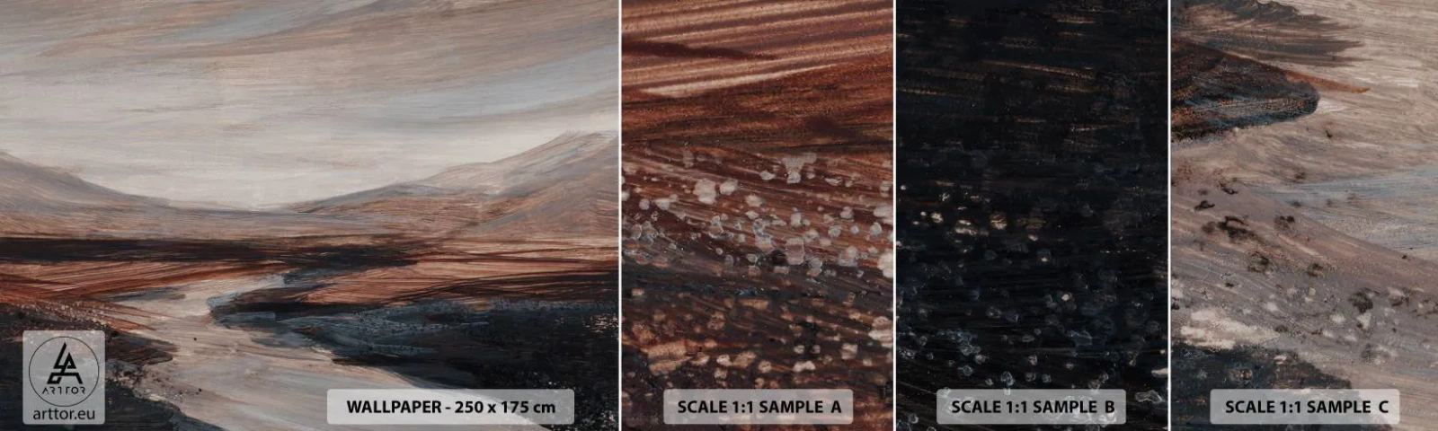 Fototapeten Muster Selbstklebend Deluxe Sticker - Ruhiges Tal - Landschaft, Landschaft, Stück - 100x30 cm