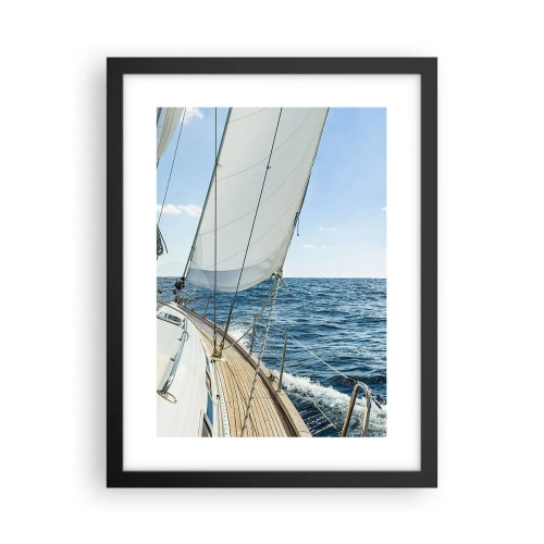 Poster in einem schwarzem Rahmen - Ahoi, Abenteuer - 30x40 cm