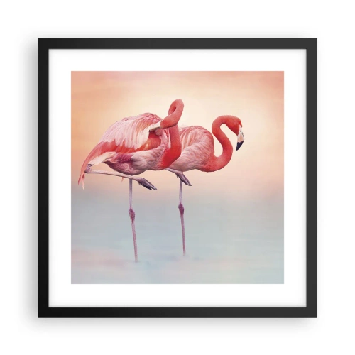 Poster in einem schwarzem Rahmen - Die Farbe der untergehenden Sonne - 40x40 cm