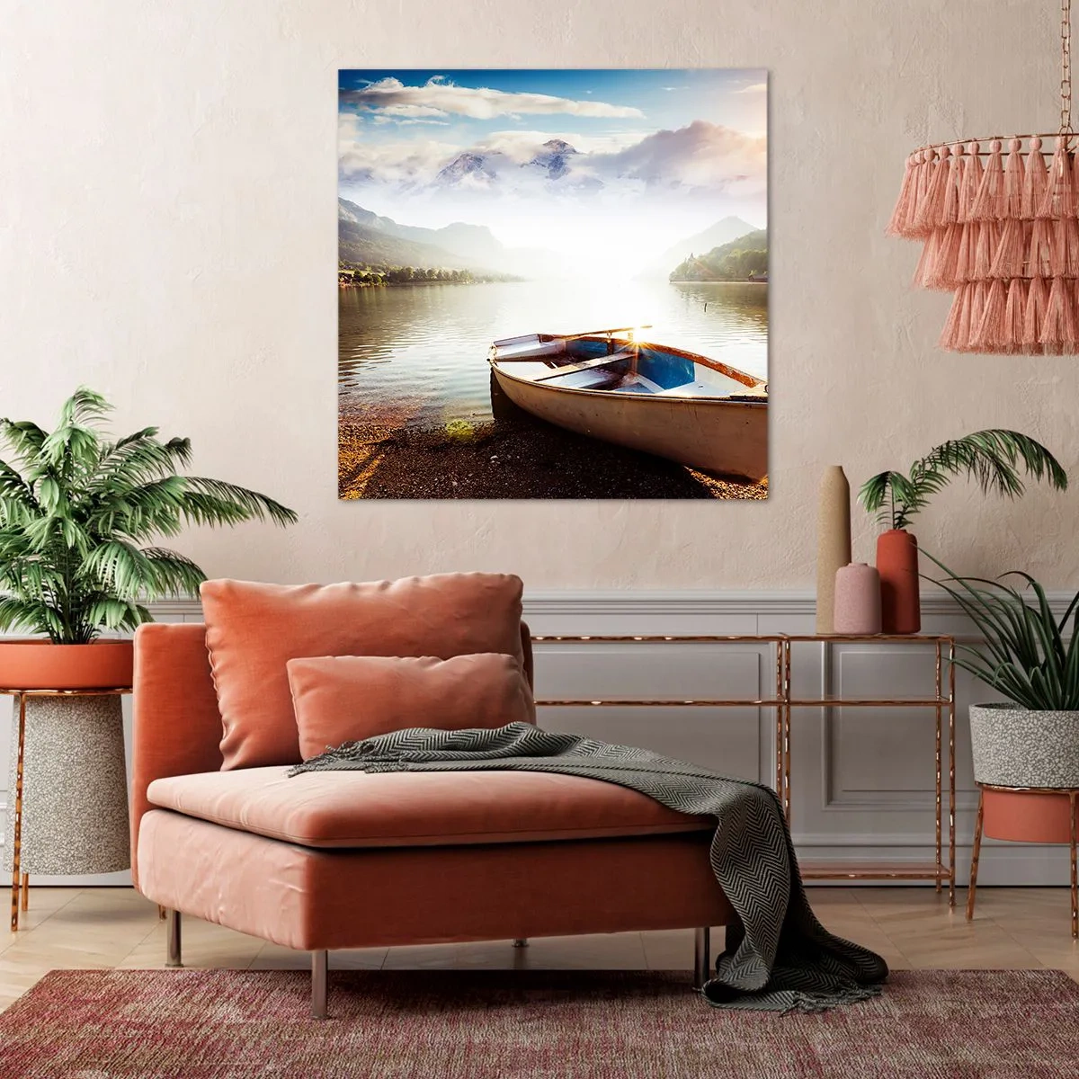 Bild auf Leinwand - Leinwandbild - Am tollen und klaren Wasser - 40x40 cm