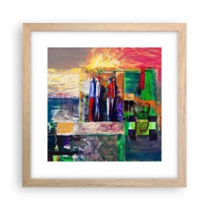 Poster in einem Rahmen aus heller Eiche - Beziehungen und Emotionen - 30x30 cm