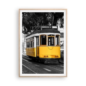 Poster in einem Rahmen aus heller Eiche - Und Fado im Hintergrund - 70x100 cm