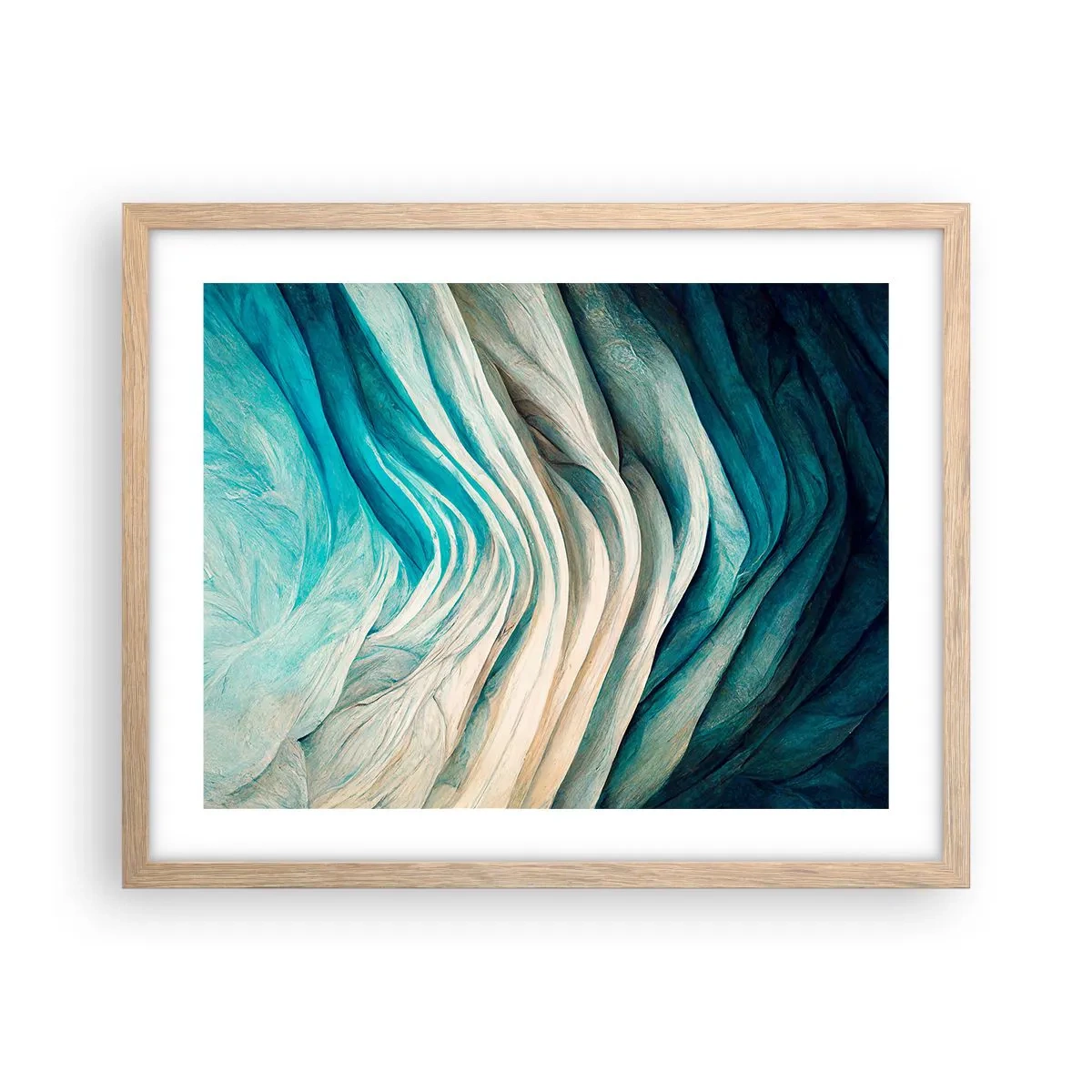 Poster in einem Rahmen aus heller Eiche - Blaue Unersättlichkeit - 50x40 cm