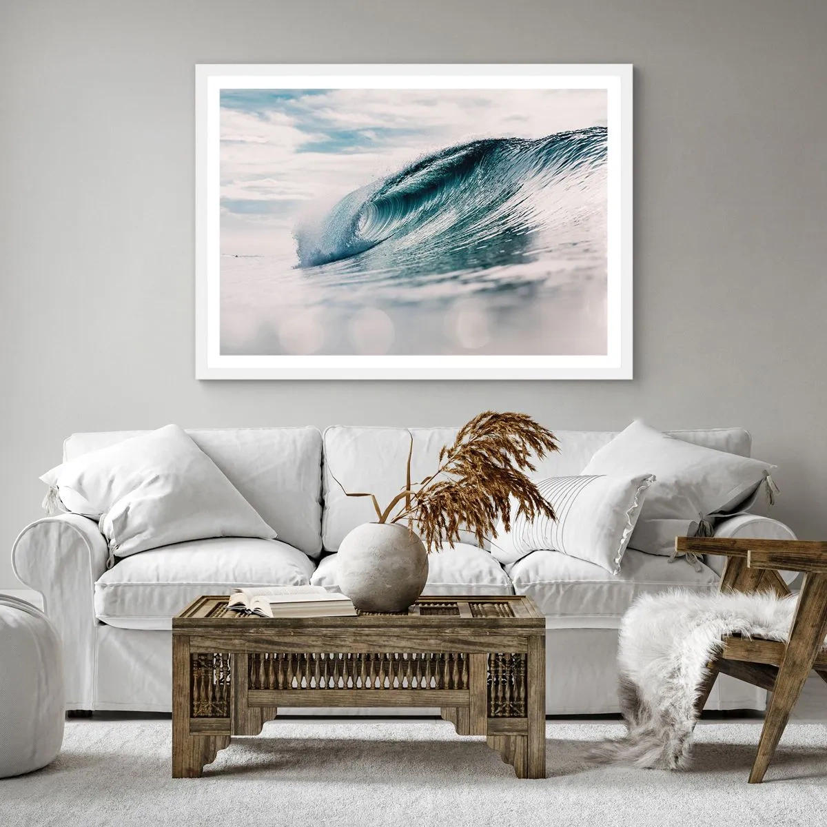 Poster in einem weißen Rahmen - Wasserspitze - 60x60 cm