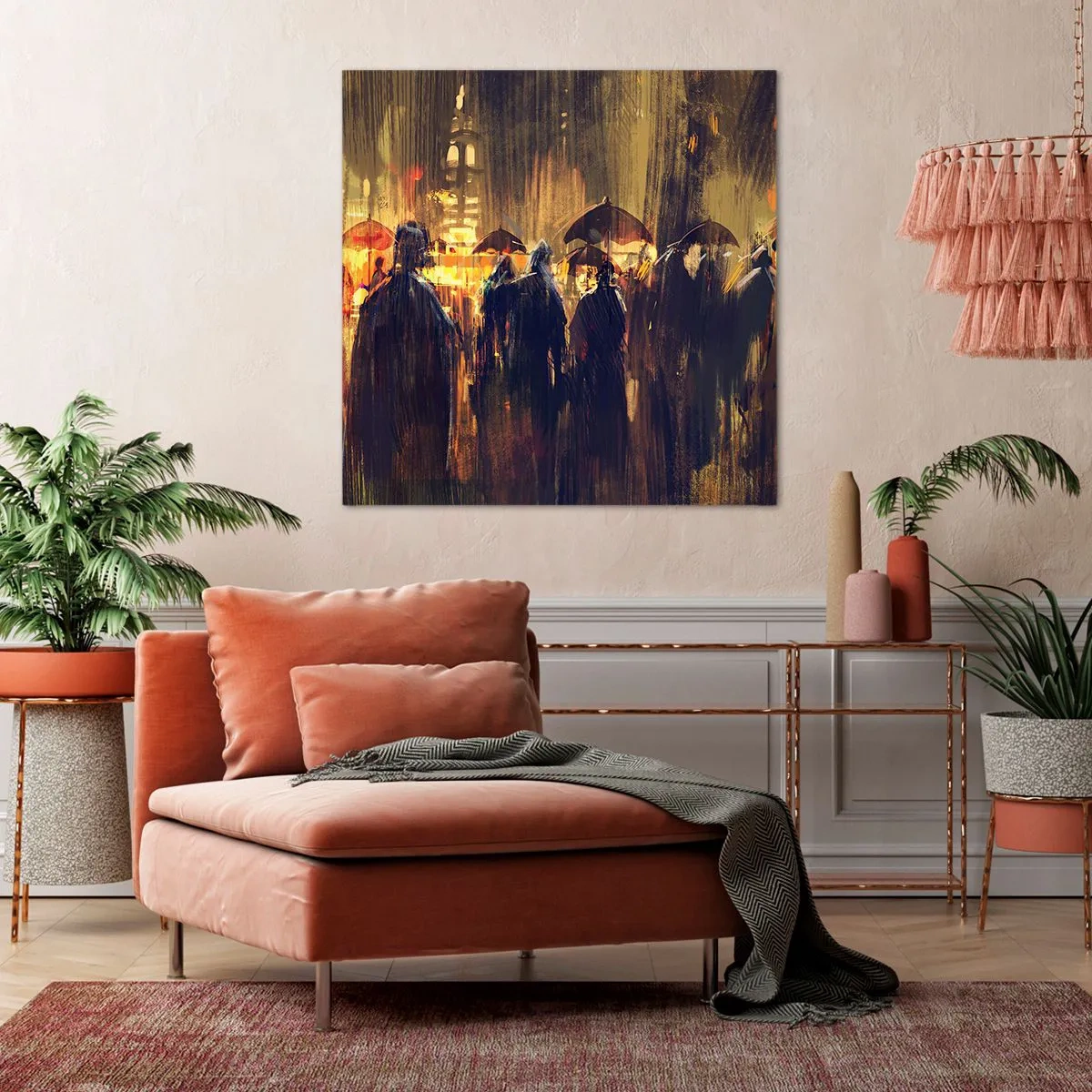 Bild auf Leinwand - Leinwandbild - Anhänger des Regens - 50x50 cm