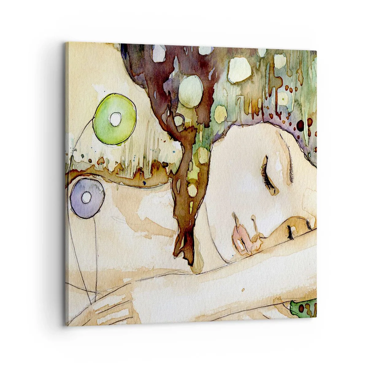 Bild auf Leinwand - Leinwandbild - Ein smaragd-violetter Traum - 60x60 cm