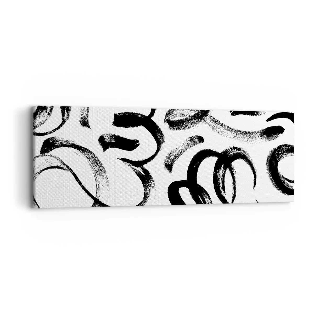 Bild auf Leinwand - Leinwandbild - Schwarz auf Weiß - 90x30 cm