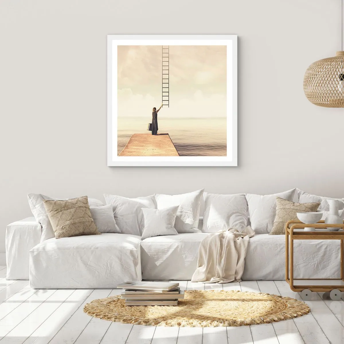 Poster in einem weißen Rahmen - Eine magische Reise - 40x40 cm