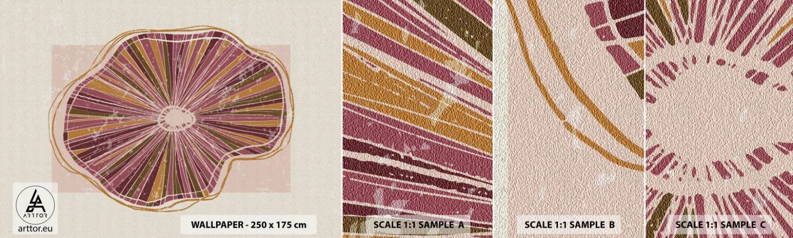 Fototapetenmuster Standard Eco - Strahlende Abstraktion - Boho, Minimalismus, Abstraktion - 100x30 cm