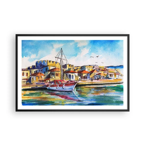 Poster in einem schwarzem Rahmen - Regenbogennachmittag - 91x61 cm