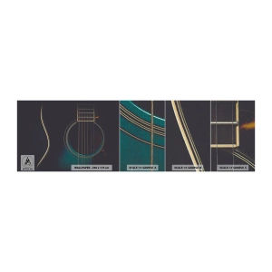 Fototapeten Muster Premium Sand - Einen Moment bevor es ertönt - Gitarre, Musik, Saiten - 100x30 cm