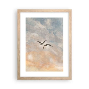 Poster in einem Rahmen aus heller Eiche - Himmeltanz - 30x40 cm