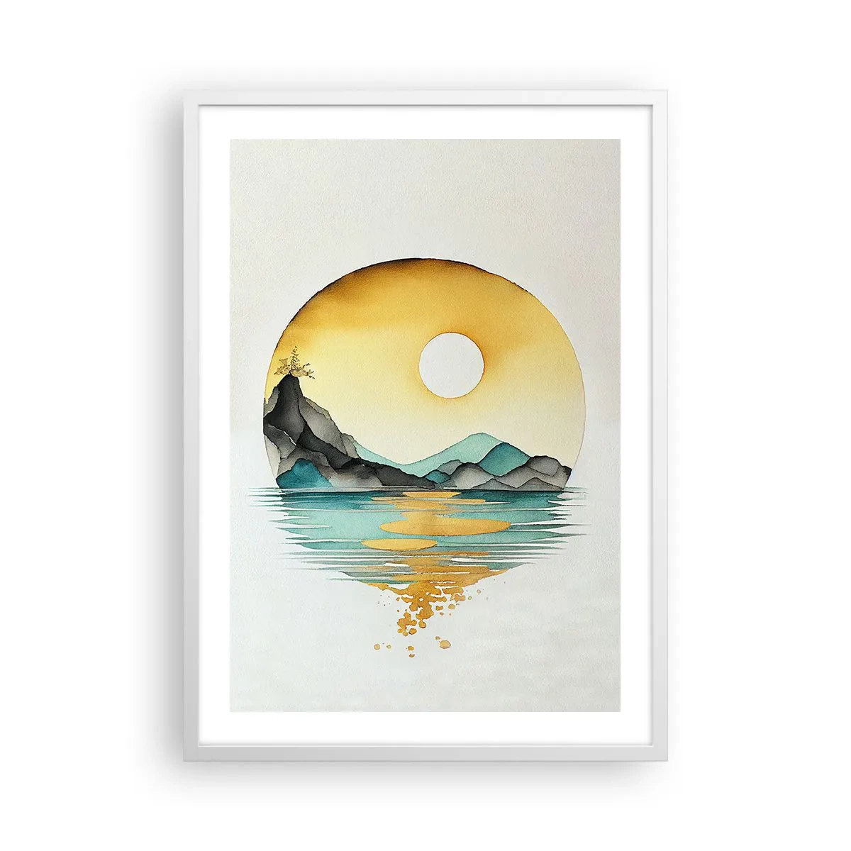 Poster in einem weißen Rahmen - Im Kreis der Schönheit - 50x70 cm