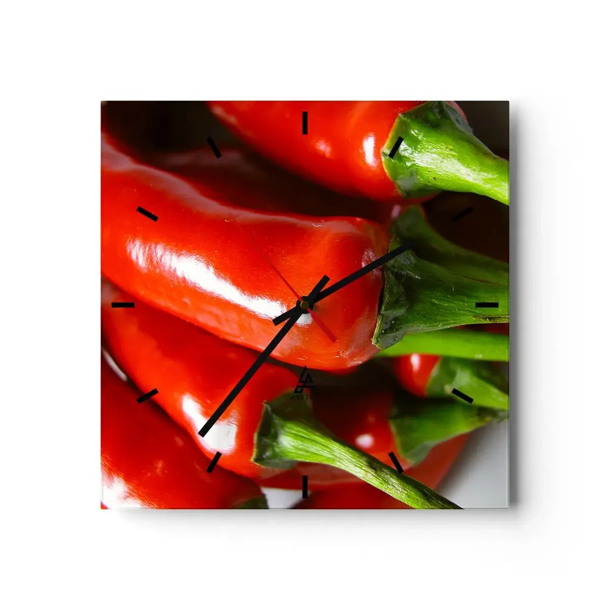 Wanduhr - Glasuhr - Saftig, glänzend, glatt - 40x40 cm