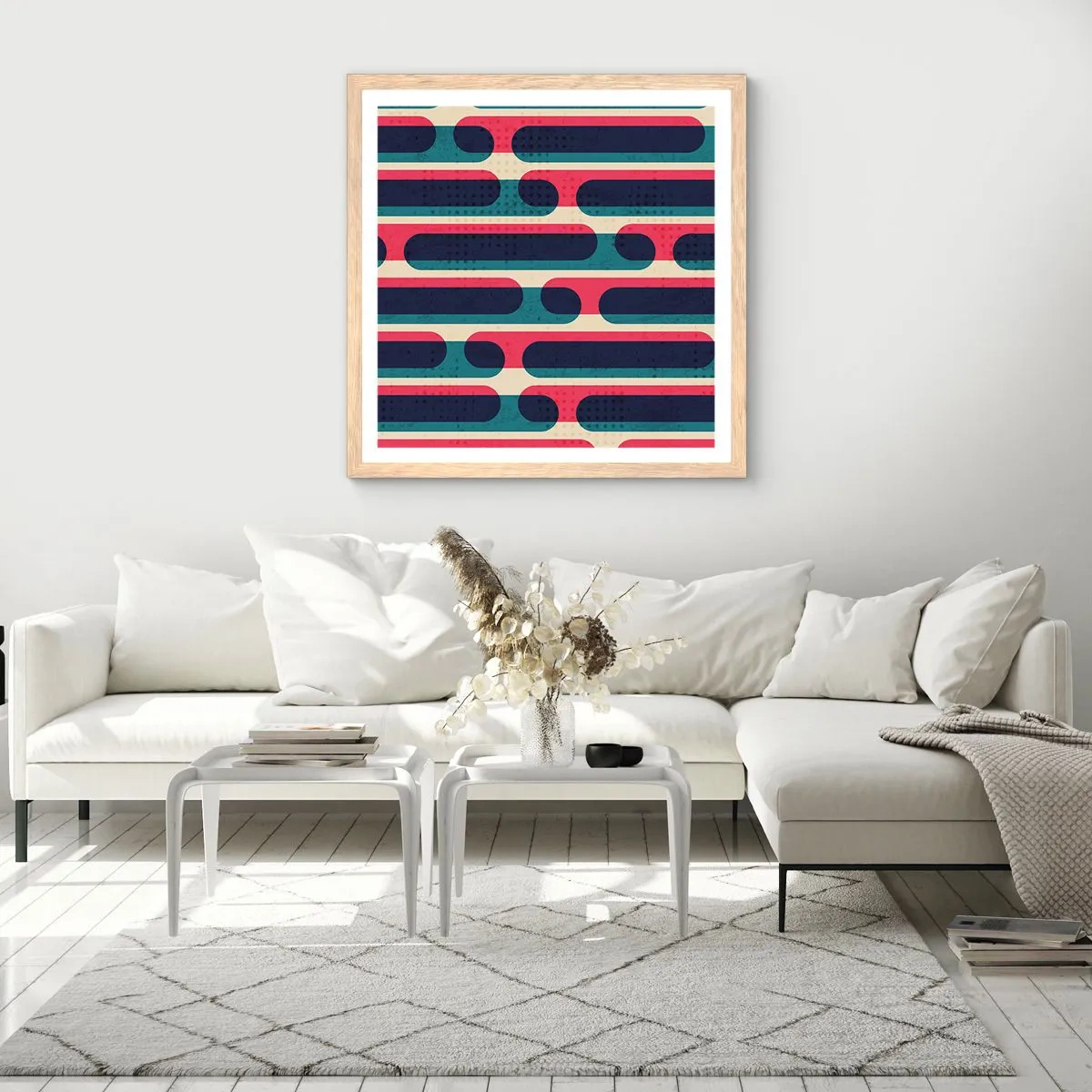 Poster in einem Rahmen aus heller Eiche - In die Tiefe und vorwärts - 60x60 cm