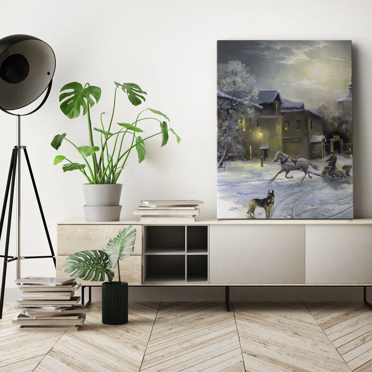 Bild auf Leinwand - Leinwandbild - Die Magie des russischen Winters - 45x80 cm