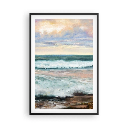 Poster in einem schwarzem Rahmen - Hier werden Sie Ihre Seele baumeln lassen - 61x91 cm