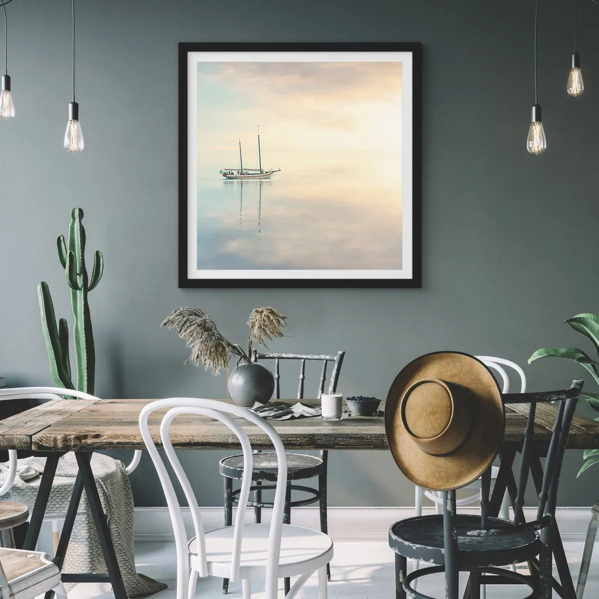 Poster in einem schwarzem Rahmen - Im Meer der Stille - 60x60 cm