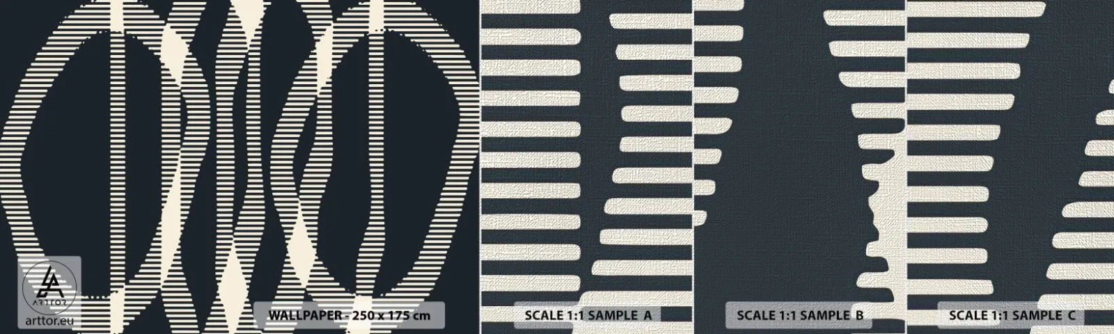 Fototapeten Muster Premium Canvas - Ein Versuch, die Dunkelheit zu durchbrechen - Abstraktion, Stück, Modernes Muster - 100x30 cm