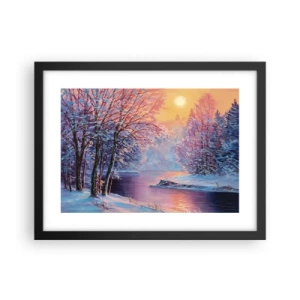 Poster in einem schwarzem Rahmen - Die Farben des Winters - 40x30 cm