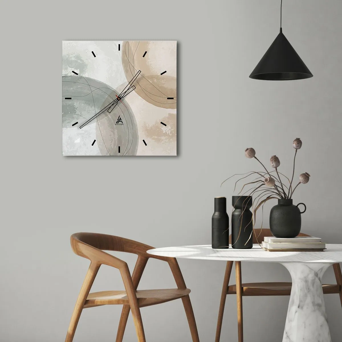 Wanduhr - Glasuhr - Welten durchdringen - 30x30 cm