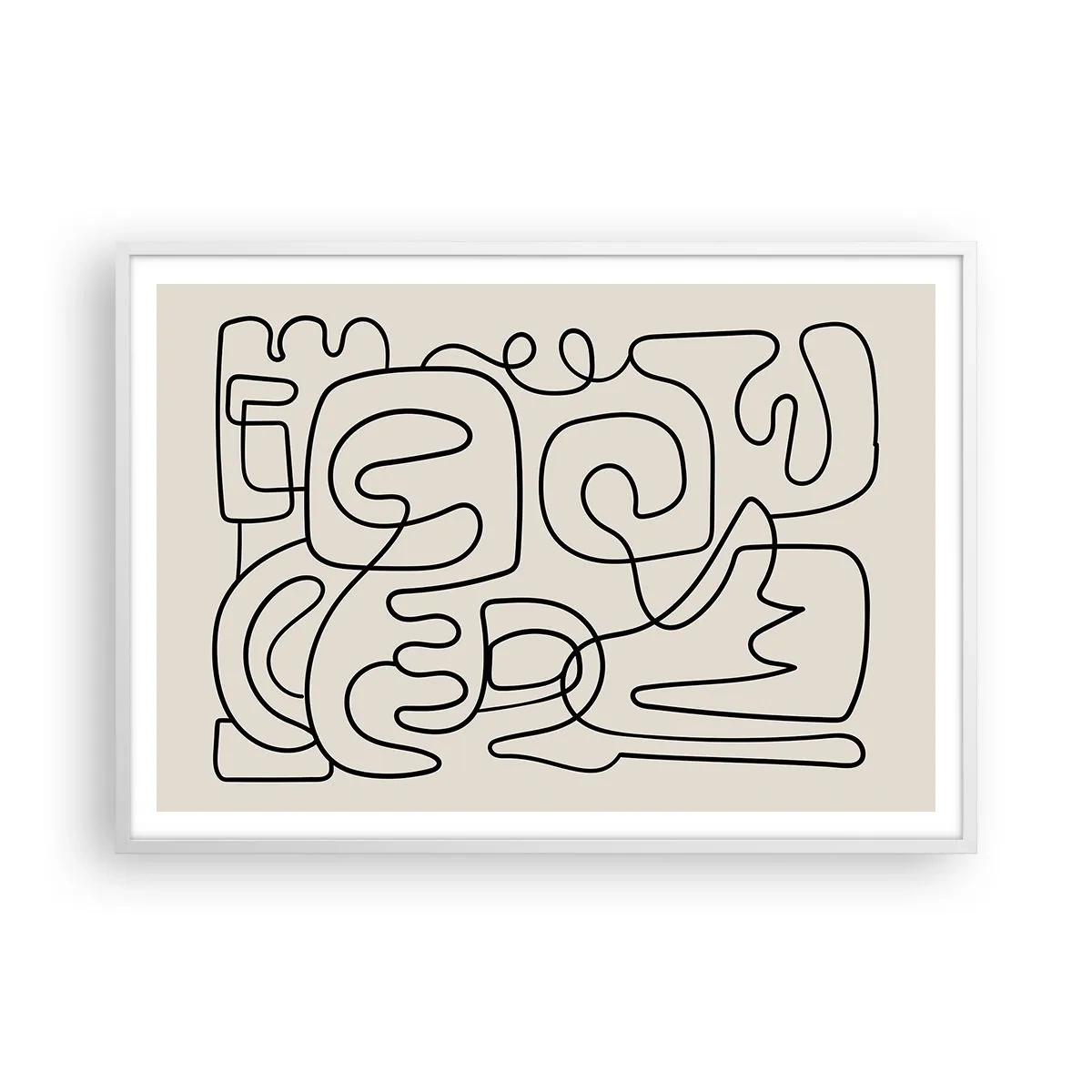 Poster in einem weißen Rahmen - Folge der Spur - 100x70 cm