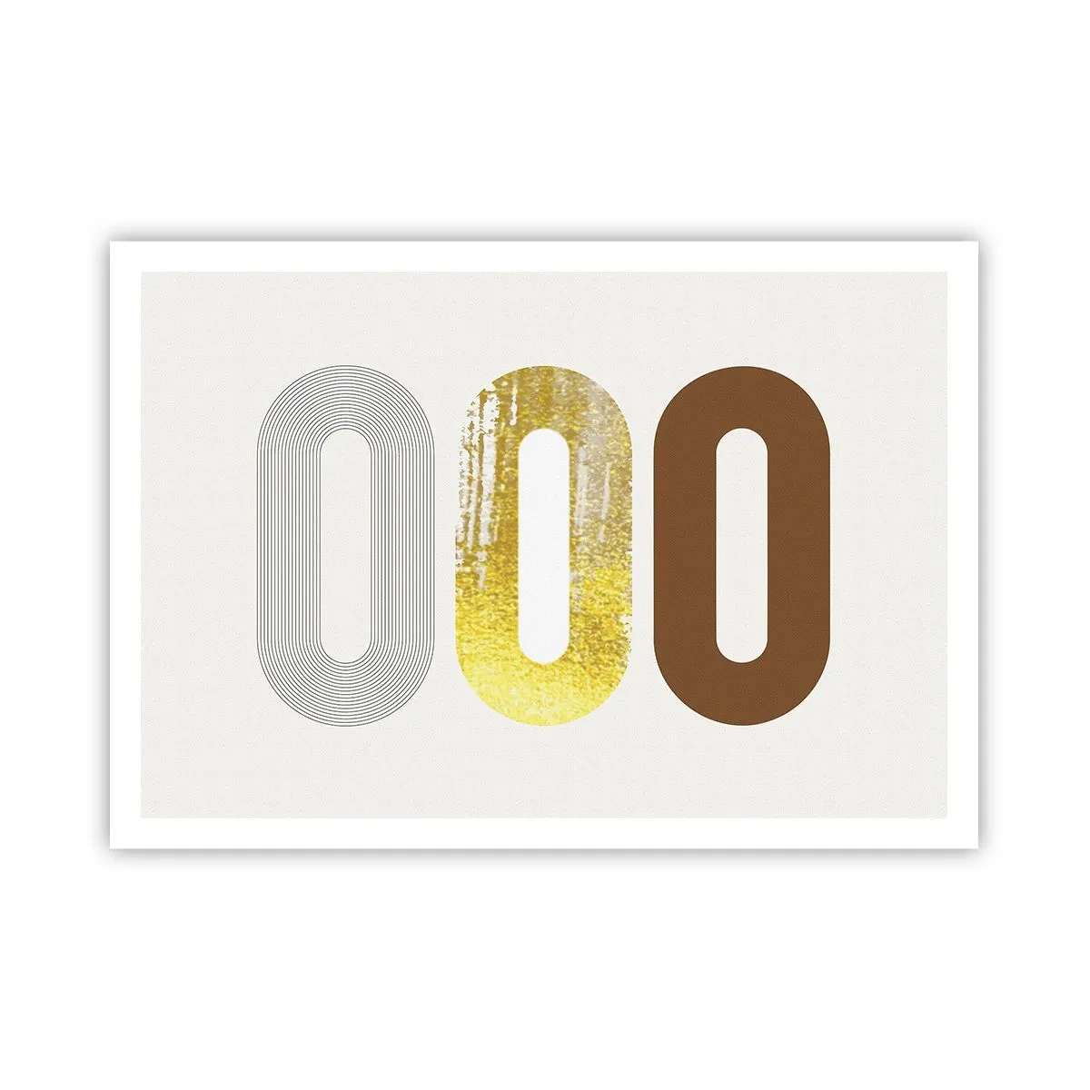 Poster - Abstraktes Motiv aus drei geometrischen Formen - 100x70cm - Oooh! - Moderne Wanddekoration für Wohnzimmer und Schlafzimmer ARTTOR