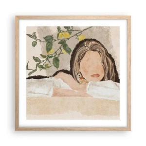 Poster in einem Rahmen aus heller Eiche - Südländische Schönheit - 50x50 cm