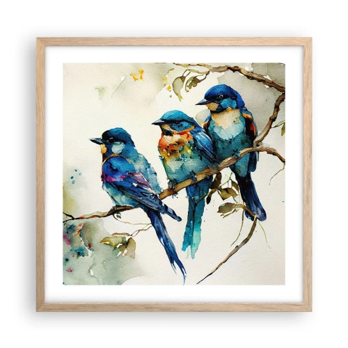 Poster in einem Rahmen aus heller Eiche - War er beleidigt? - 50x50 cm