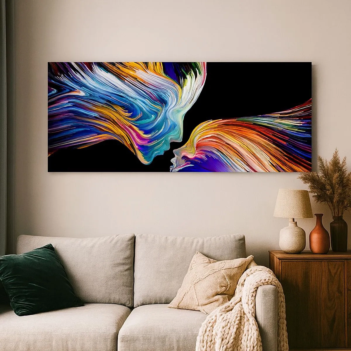 Bild auf Leinwand - Leinwandbild - Eine Verschmelzung von Energie und Licht - 100x40 cm