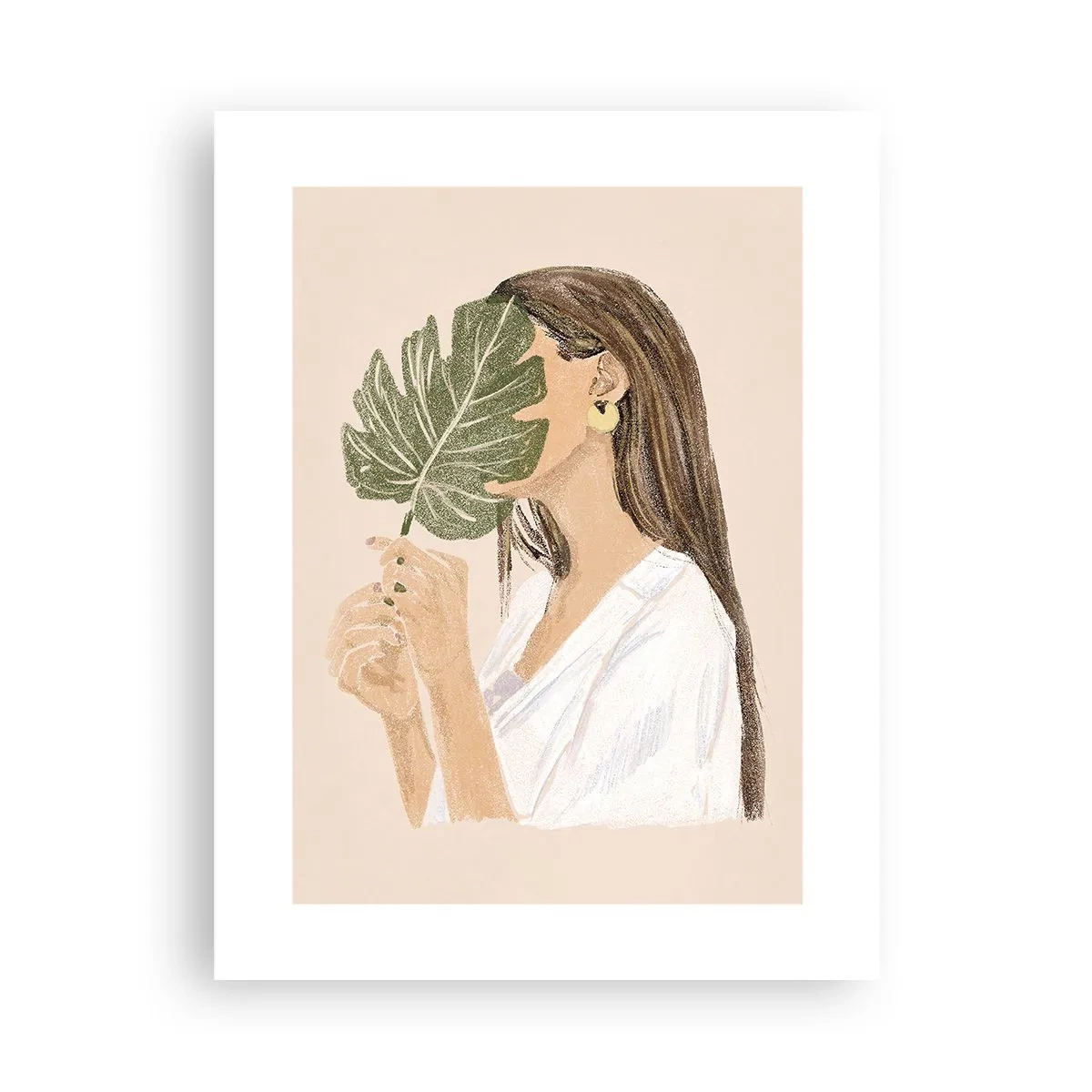 Poster - Geheimnisvolles Porträt mit Fächer - 30x40 cm