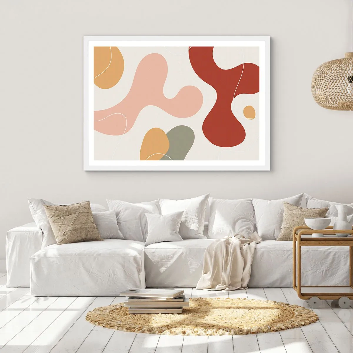 Poster in einem weißen Rahmen - Kringel oder Schnörkel? - 70x50 cm