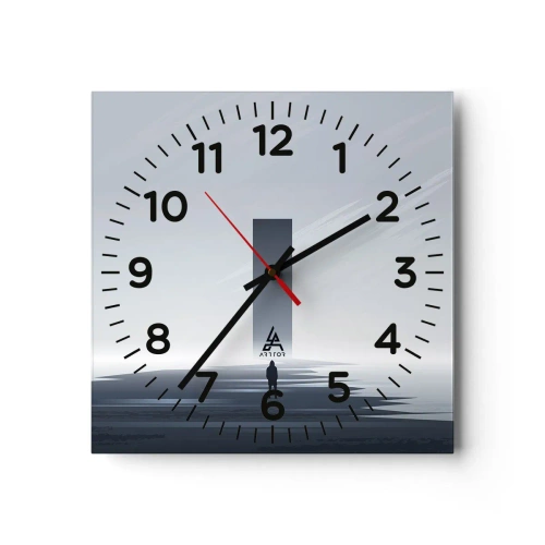 Wanduhr - Glasuhr - Chance oder Bedrohung? - 40x40 cm