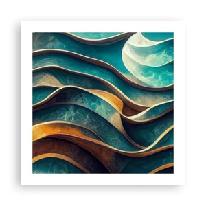 Poster - Blaue Mäander - 50x50 cm