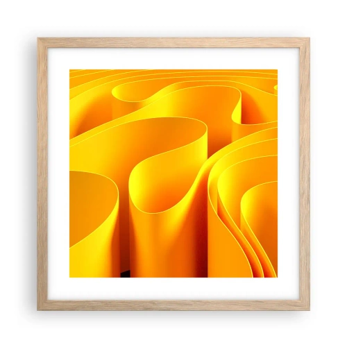 Poster in einem Rahmen aus heller Eiche - Wie Sonnenwellen - 40x40 cm