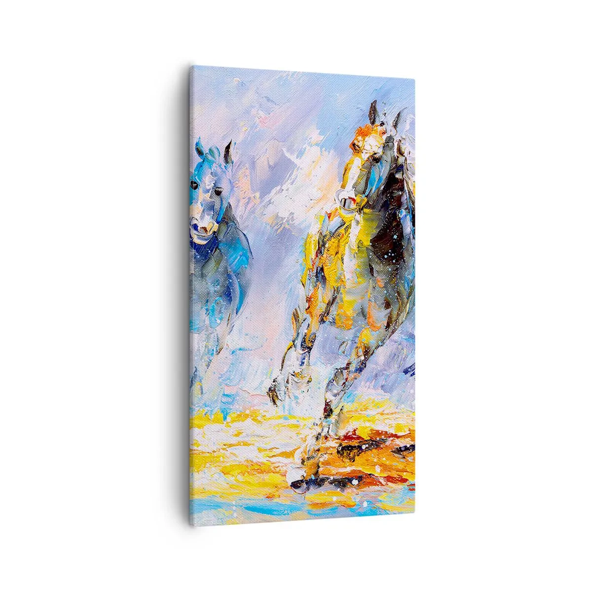 Bild auf Leinwand - Leinwandbild - Galopp durch die Blendung - 55x100 cm