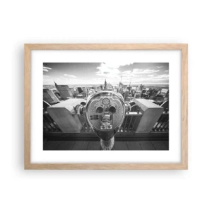 Poster in einem Rahmen aus heller Eiche - Stadt über den Städten - 40x30 cm