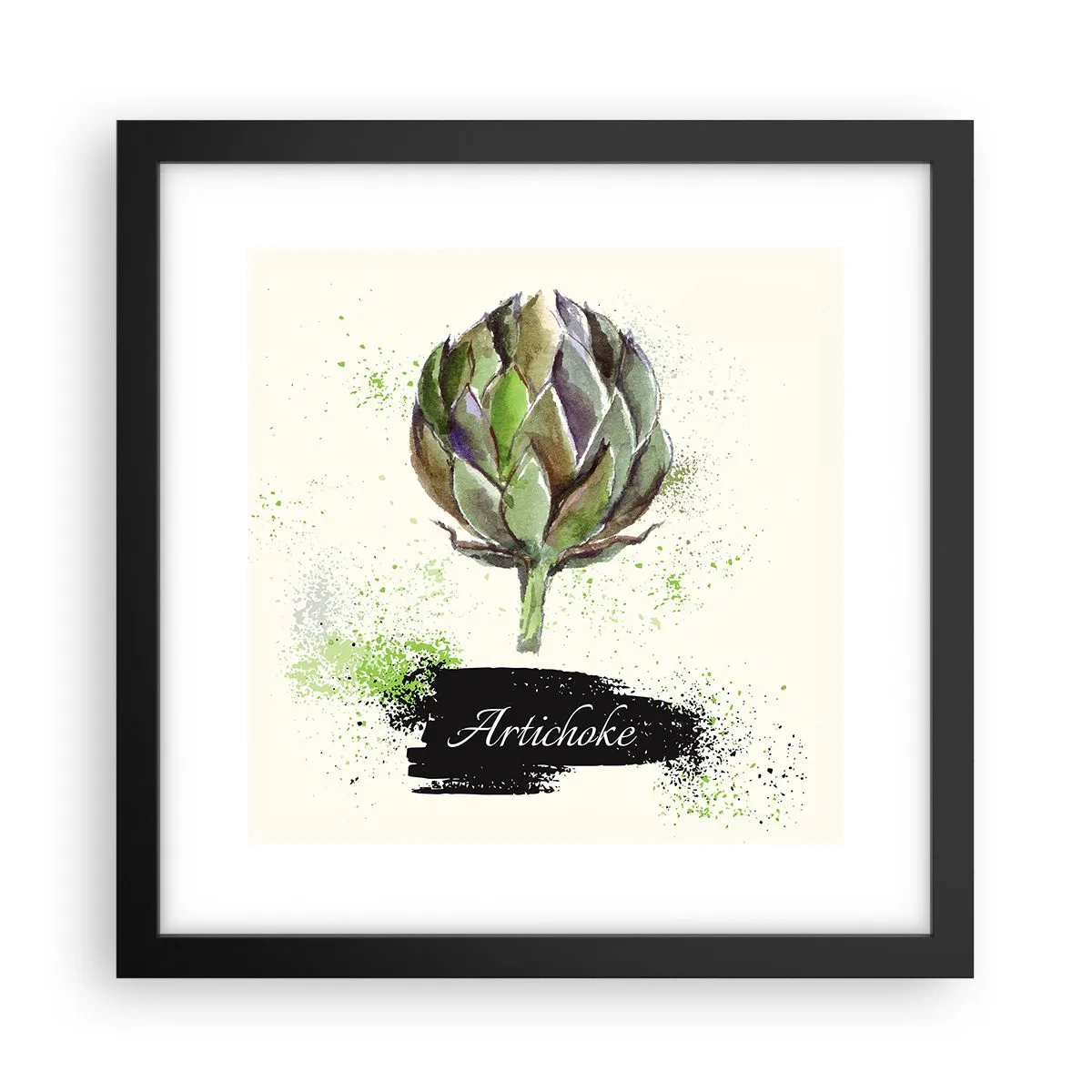 Poster in einem schwarzem Rahmen - Eviva-Gemüse! - 30x30 cm