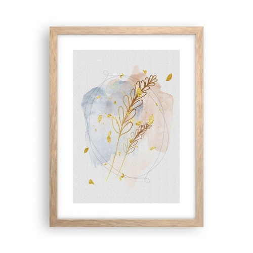 Poster in einem Rahmen aus heller Eiche - Goldenr Hauch - 30x40 cm