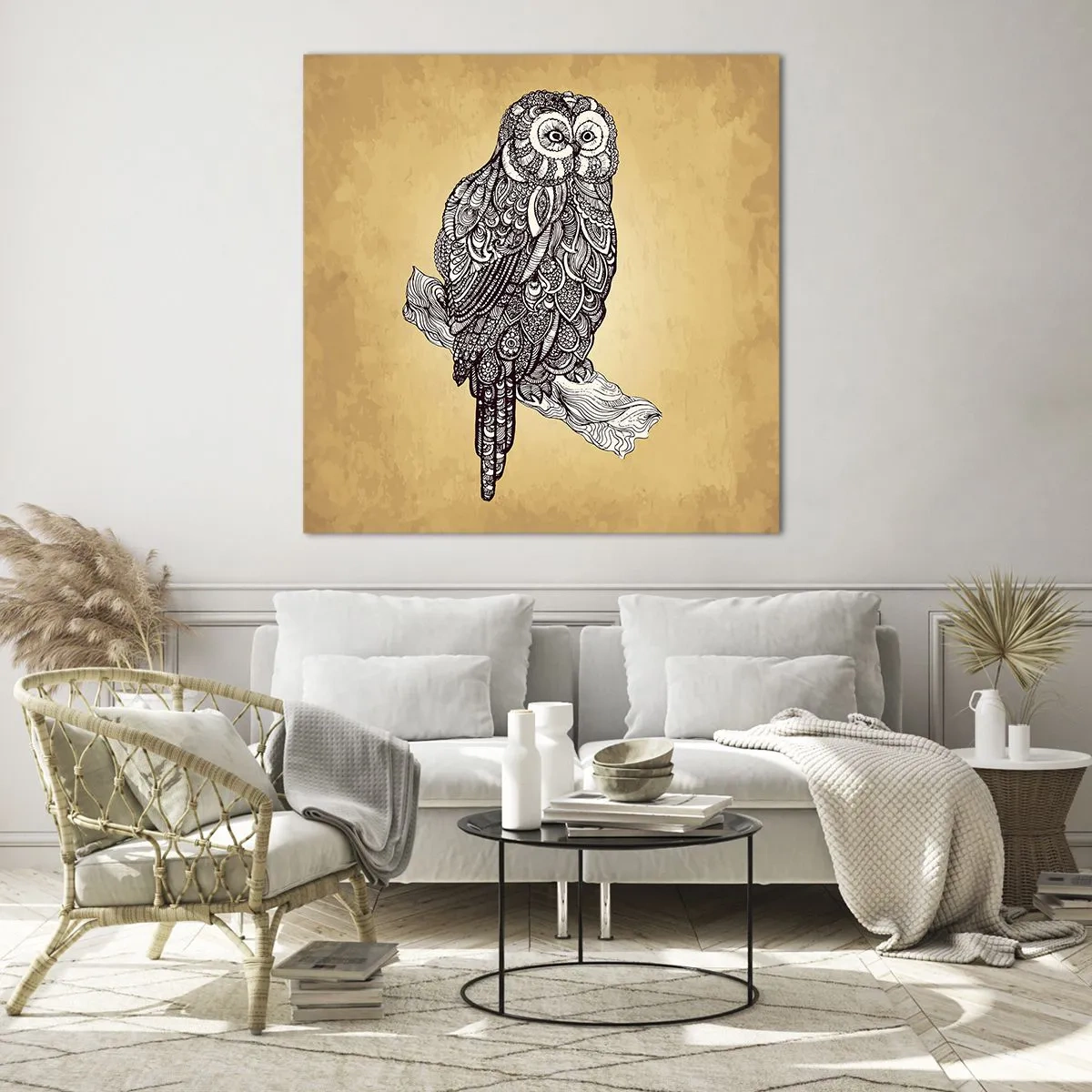 Glasbild - Bild auf glas - Kunstvolle Ornamente der Weisheit - 30x30 cm