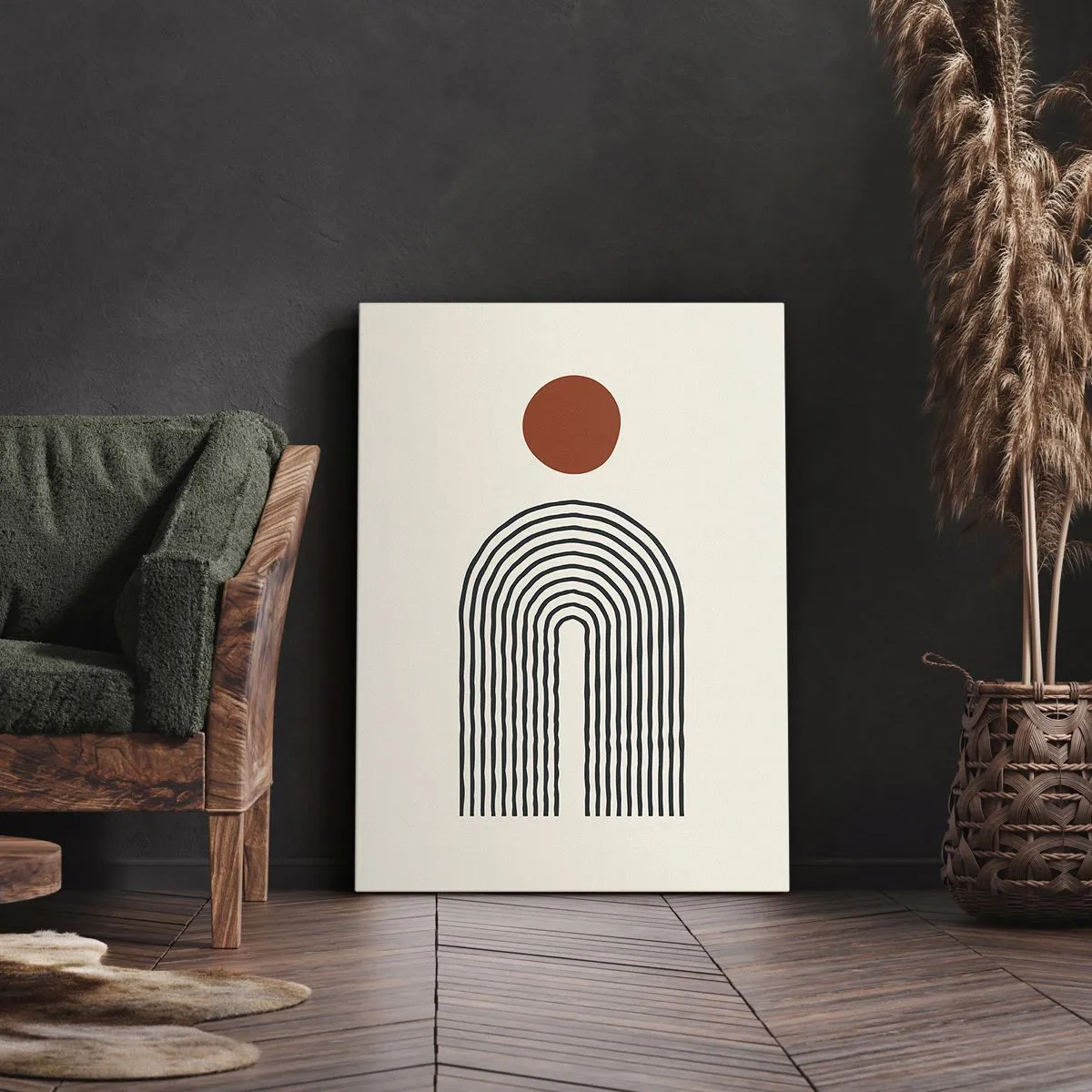Bild auf Leinwand - Leinwandbild - Magnetismus von Formen und Farben - 45x80 cm