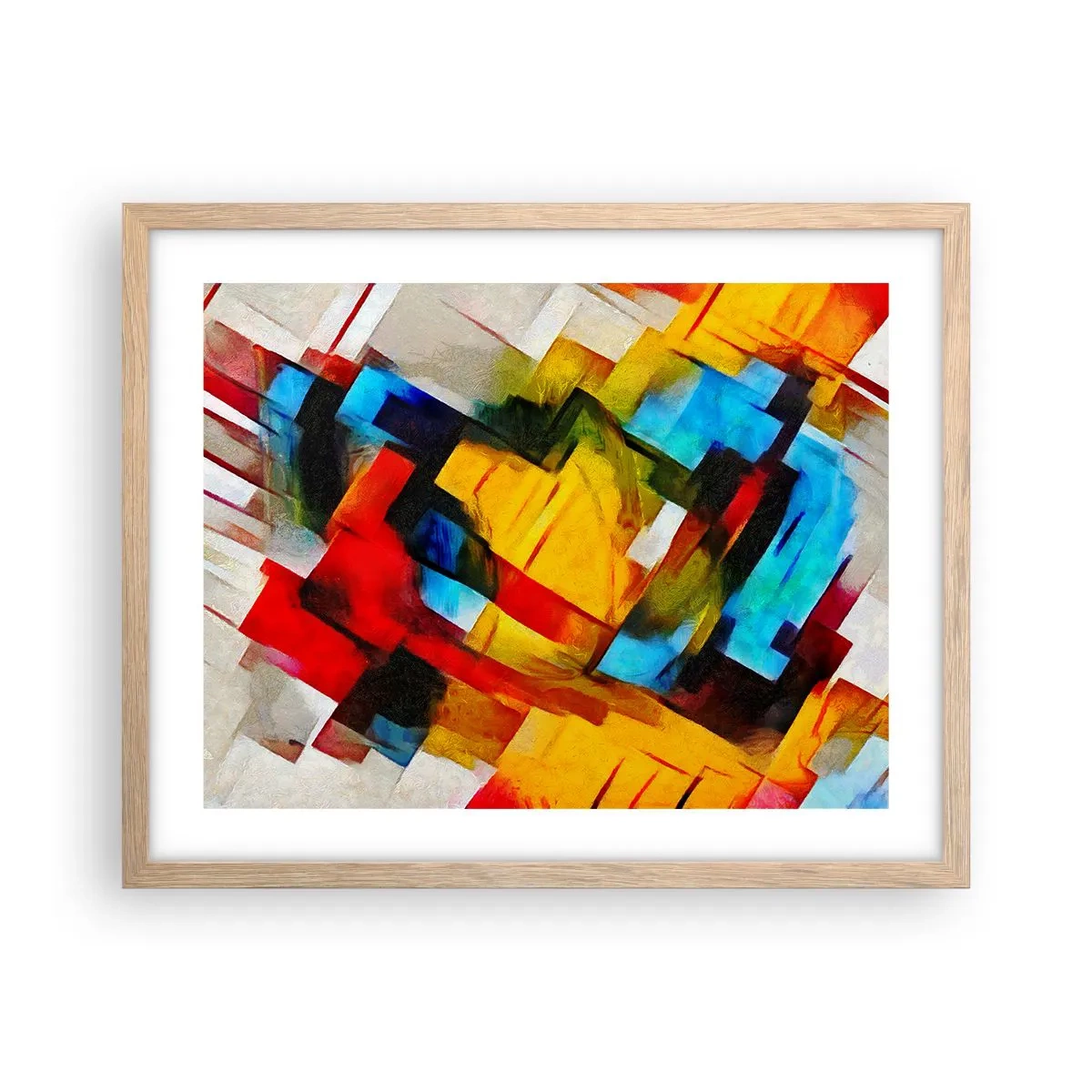 Poster in einem Rahmen aus heller Eiche - Ein bunter Interleaver - 50x40 cm