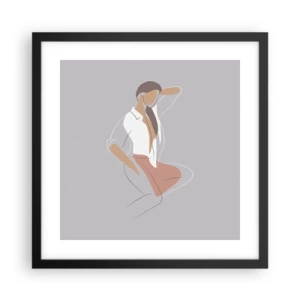 Poster in einem schwarzem Rahmen - Umriss der Anmut - 40x40 cm