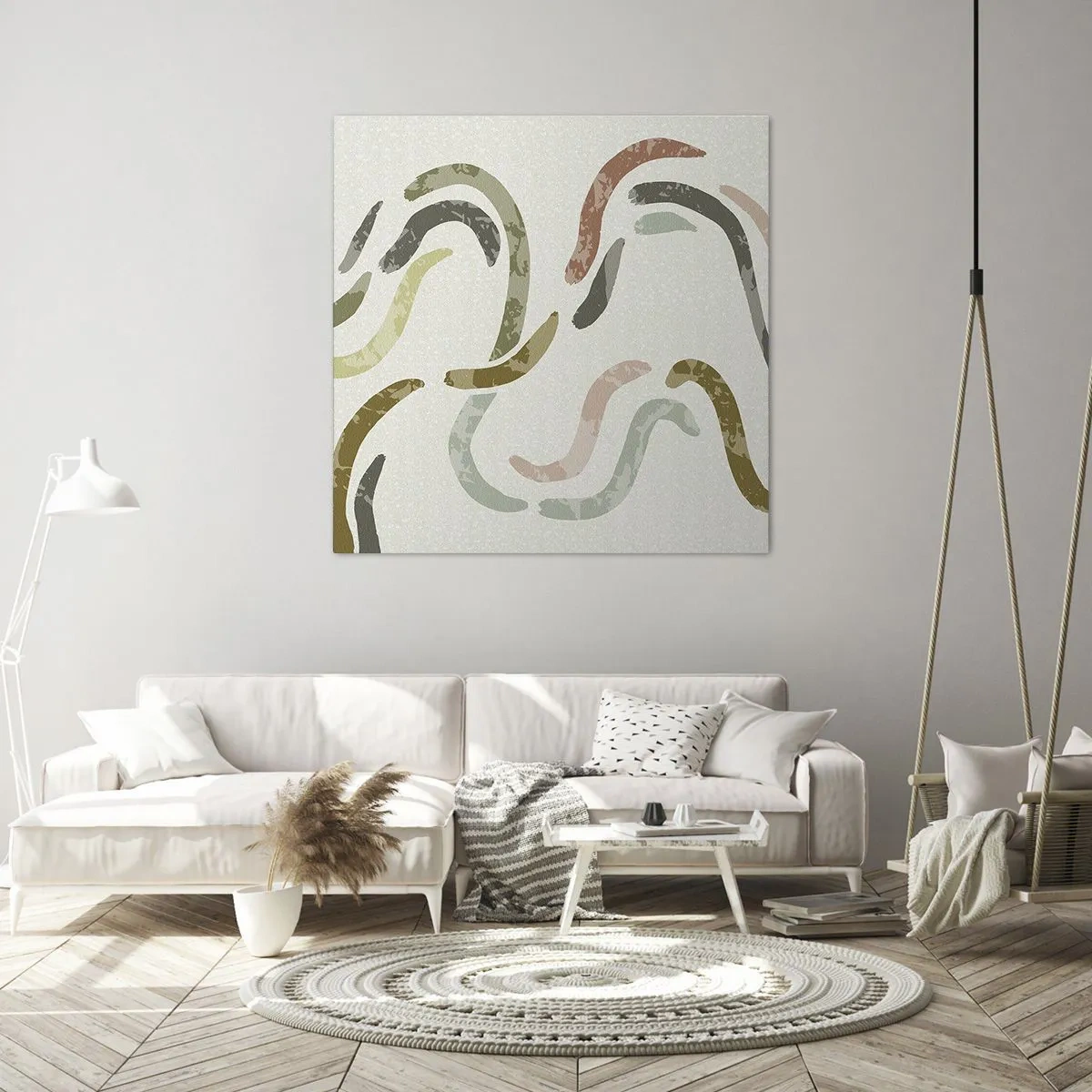 Bild auf Leinwand - Leinwandbild - Fröhlicher Tanz der Abstraktion - 70x70 cm