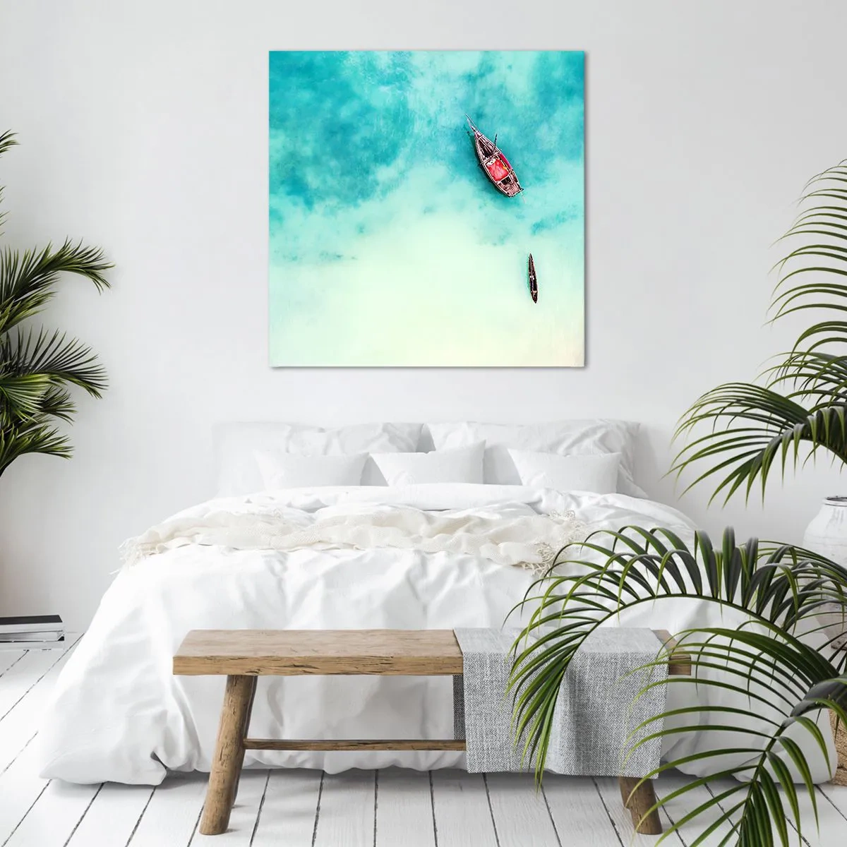 Bild auf Leinwand - Leinwandbild - Denn an den Stränden von Sansibar, wenn der Wasserüberschuss ... - 30x30 cm