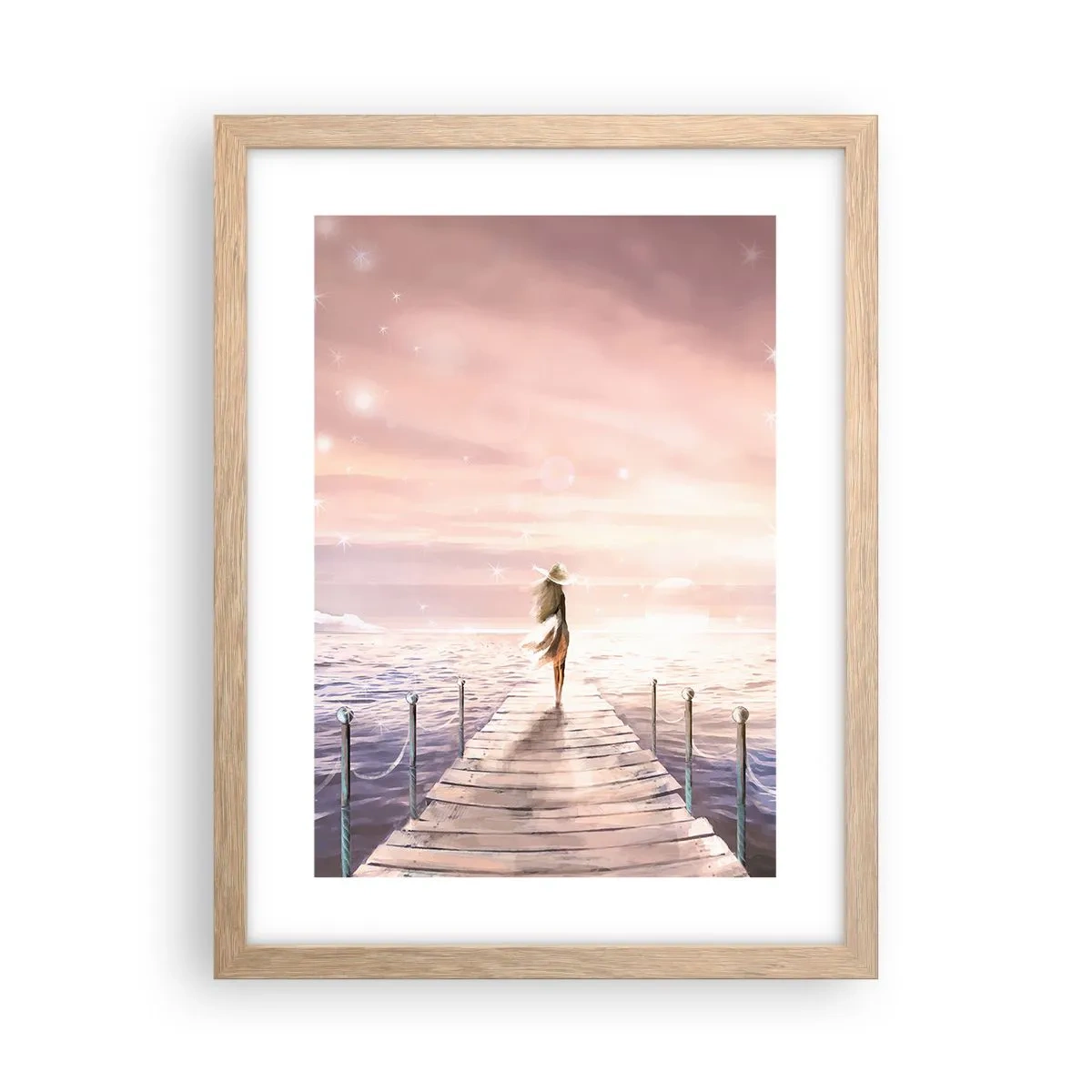 Poster in einem Rahmen aus heller Eiche - Im Licht eines Traums - 30x40 cm