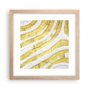 Poster in einem Rahmen aus heller Eiche - Komposition in Weiß und Gold - 30x30 cm