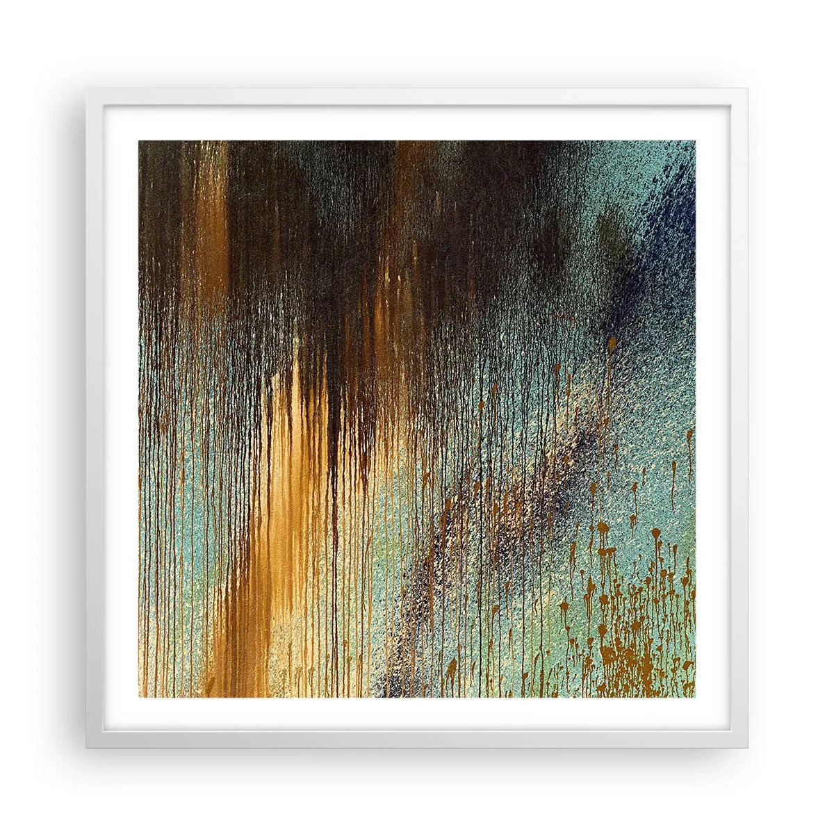 Poster in einem weißen Rahmen - Eine nicht zufällige farbenfrohe Komposition - 60x60 cm