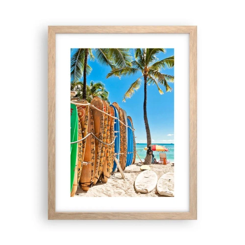 Poster in einem Rahmen aus heller Eiche - Sonniger Spaß - 30x40 cm