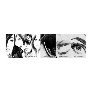 Fototapeten Muster Premium Sand - Schönheit multipliziert - Frau, Frauenaugen, Porträt einer Frau - 100x30 cm